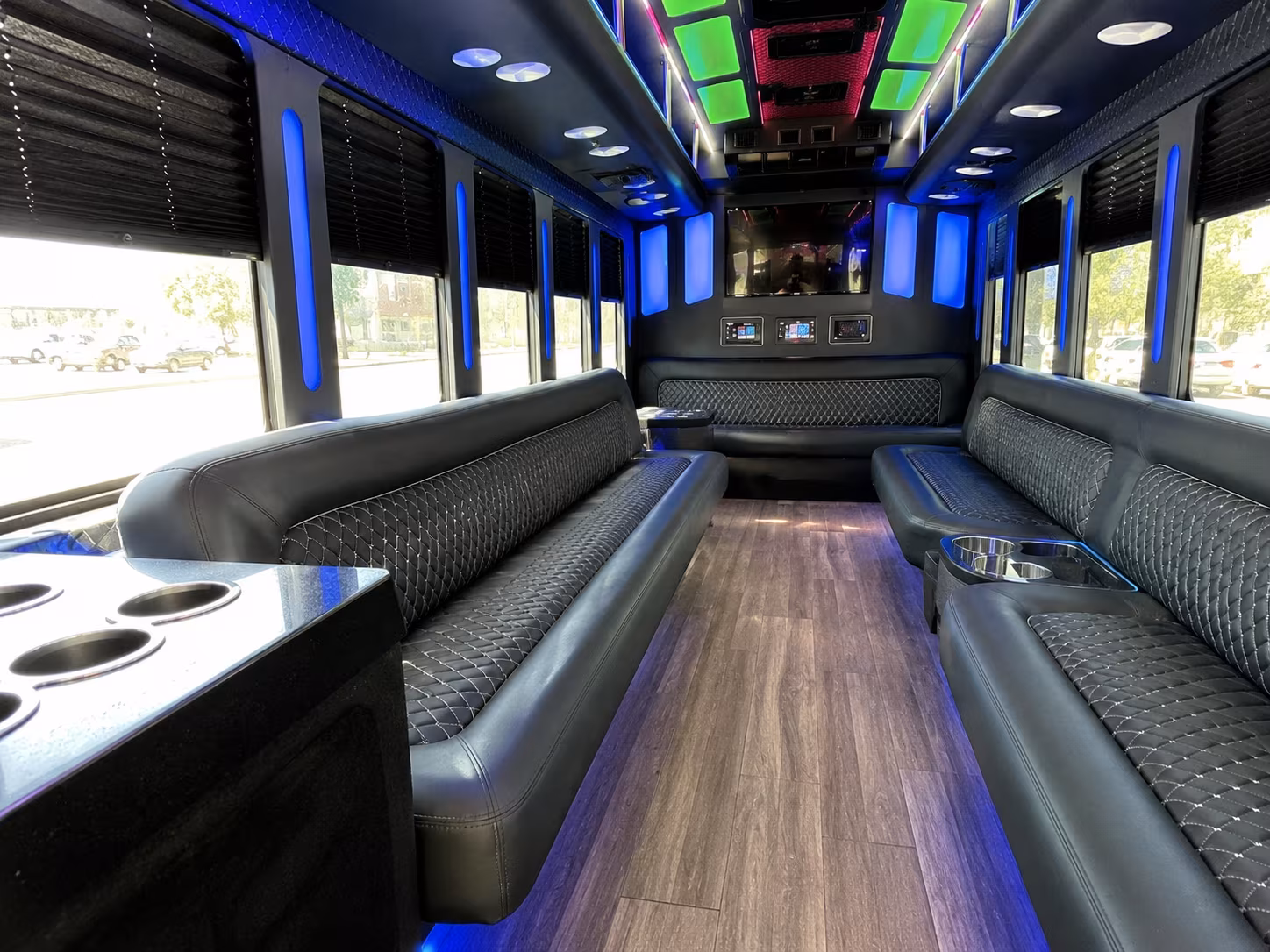 north bergen 15 passenger party bus inside