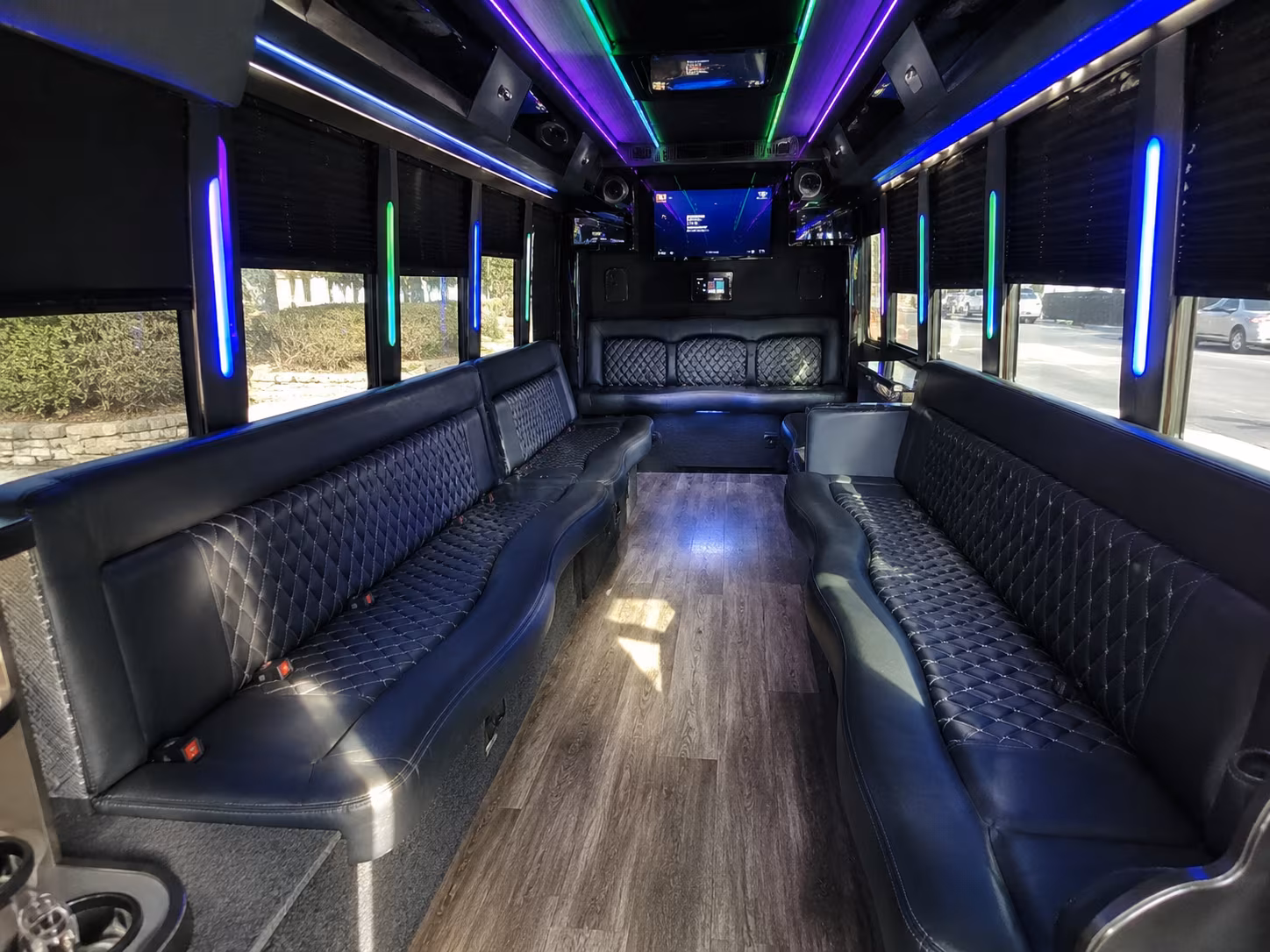north bergen 15 passenger party bus interior
