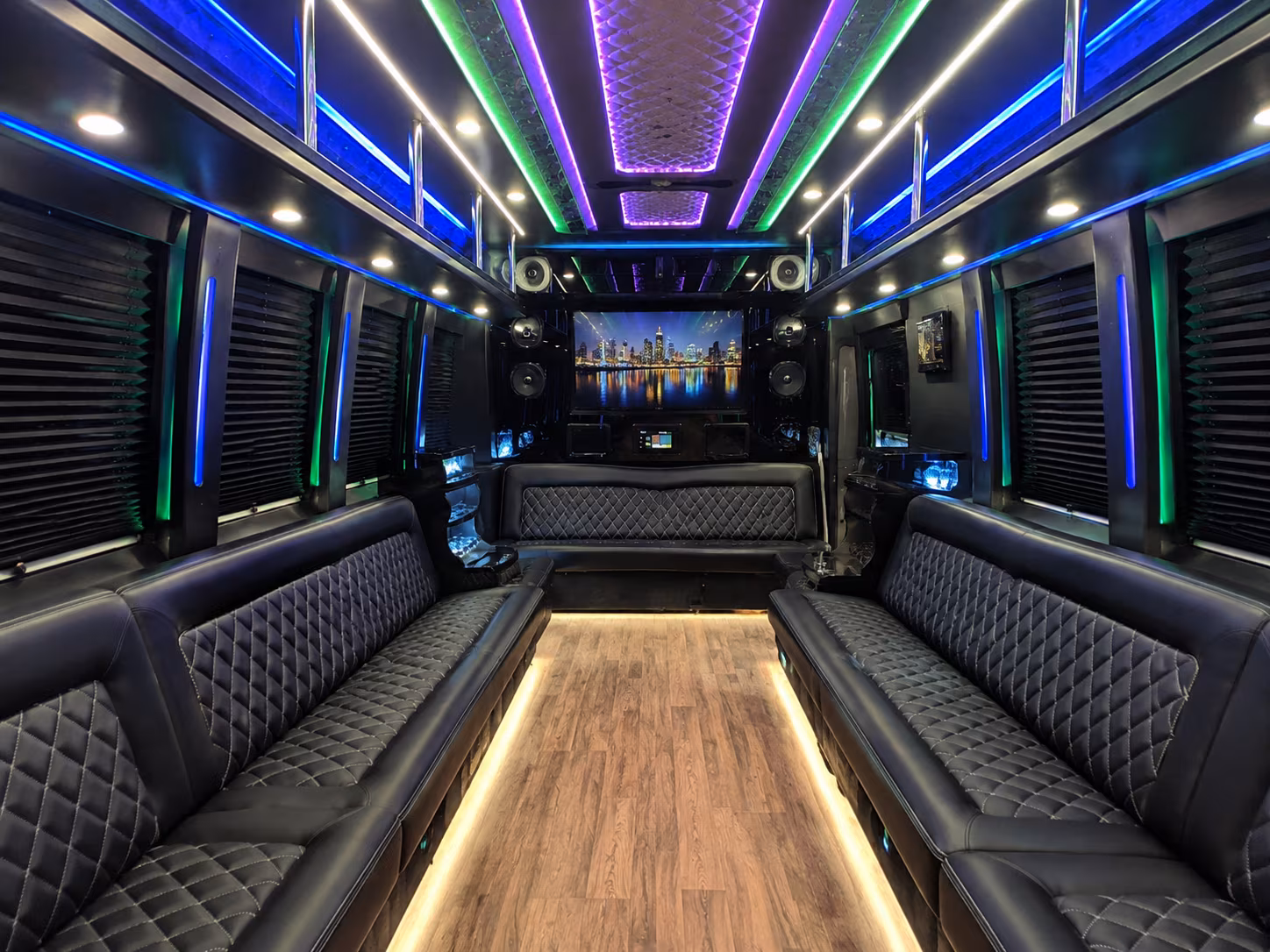 north bergen 25 passenger party bus interior
