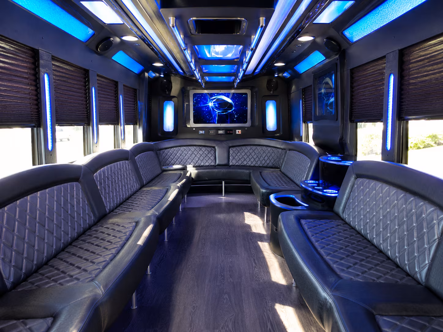 north bergen 28 passenger party bus inside