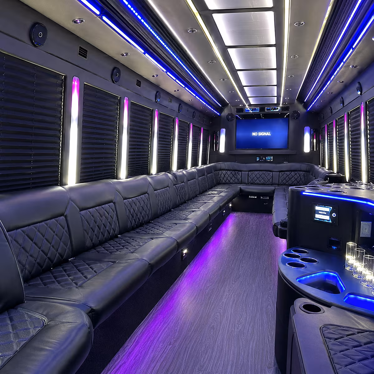 north bergen 30 passenger party bus inside