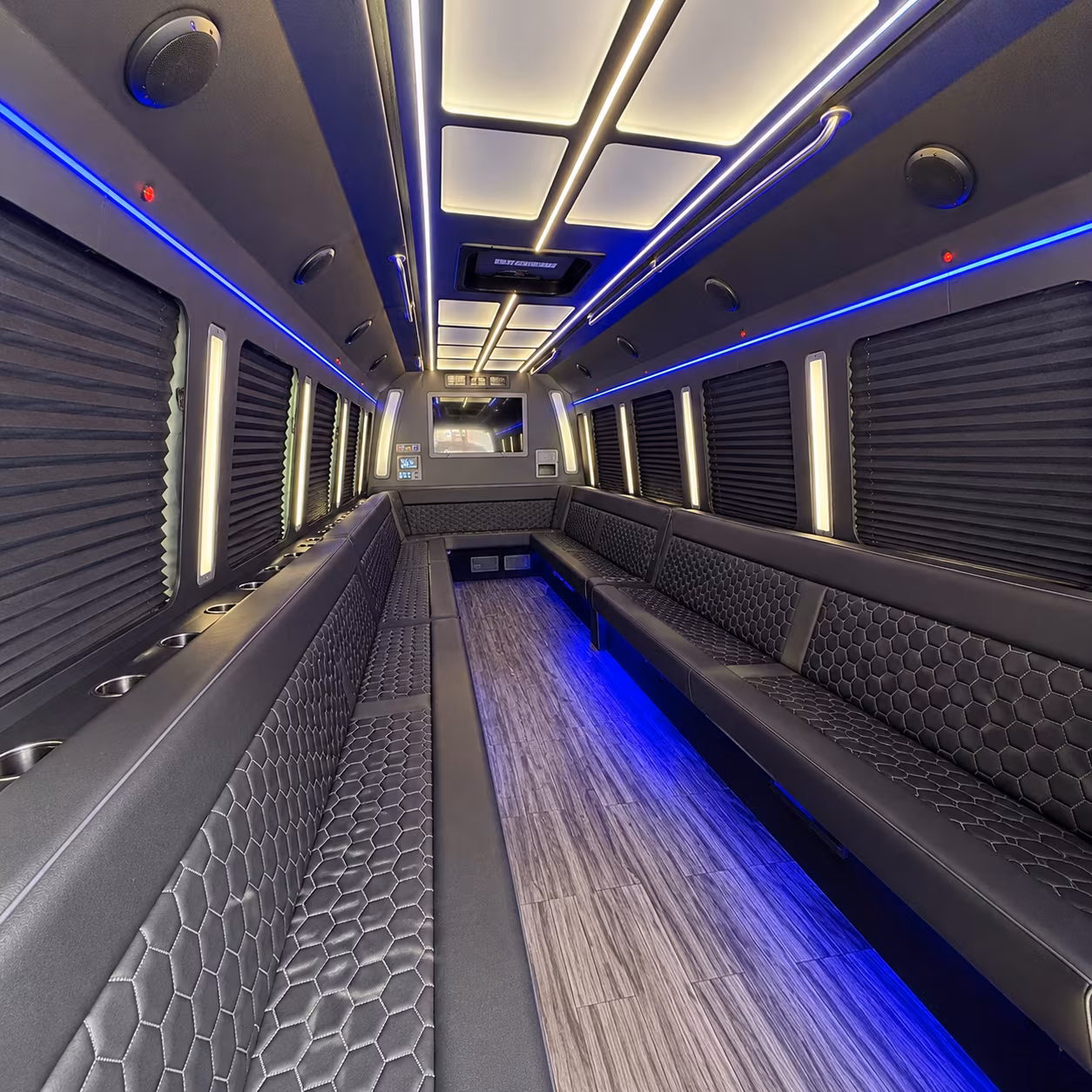 north bergen 30 passenger party bus interior