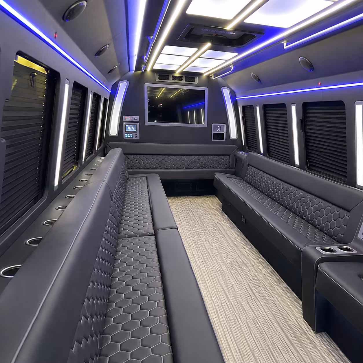 north bergen 40 passenger party bus inside