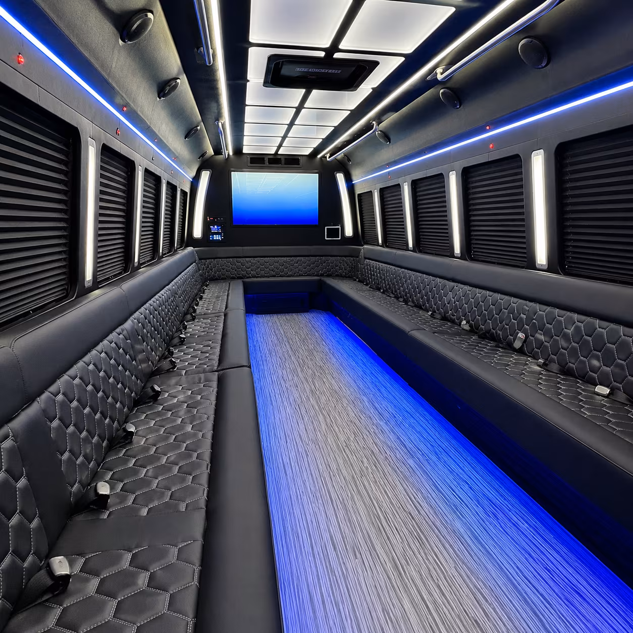 north bergen 50 passenger party bus inside